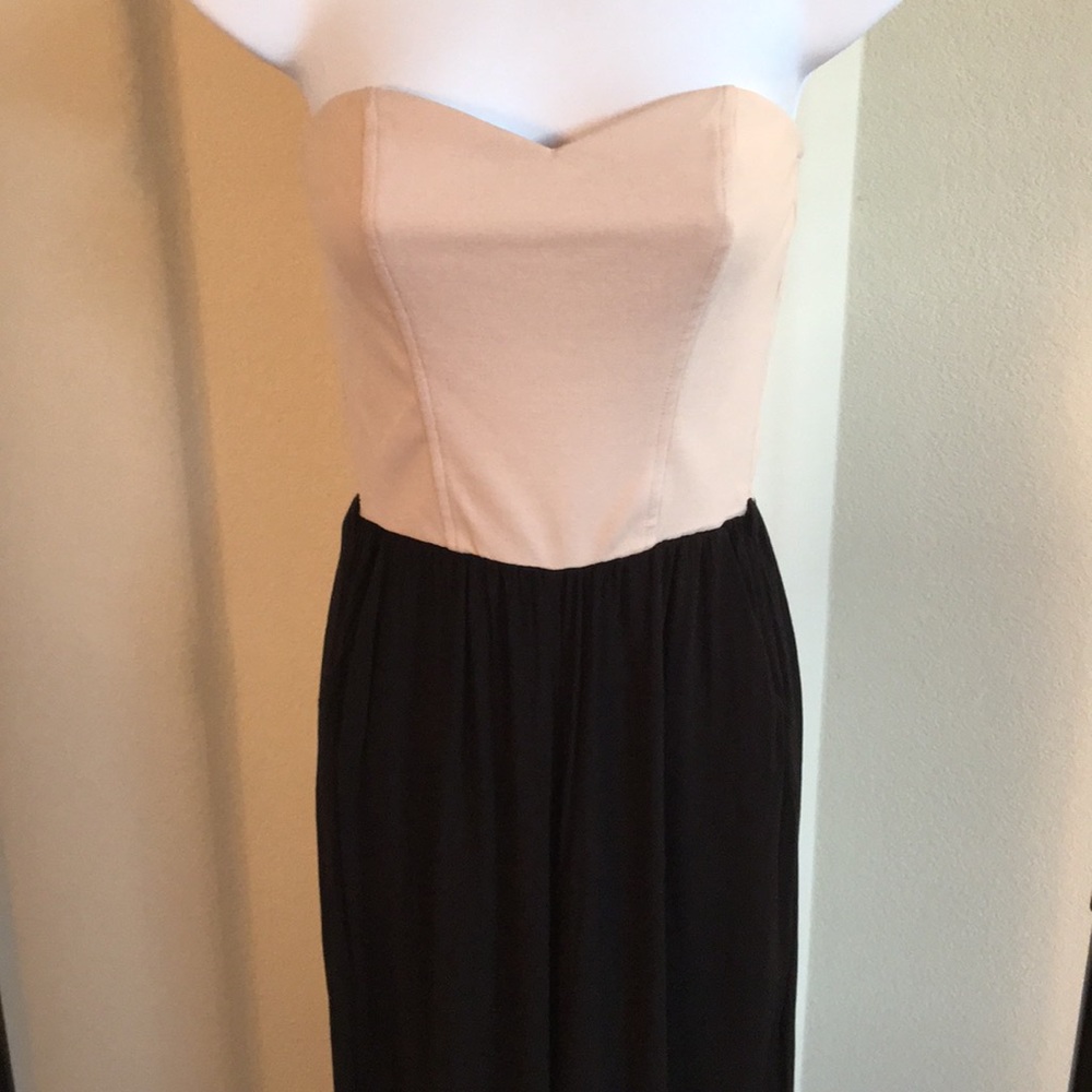 Black + Cream boho sleeveless Jumpsuit - Picture 2 of 5
